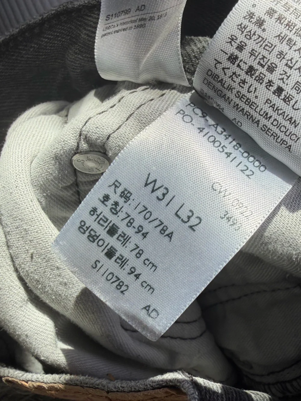 Men’s Levi’s 550 Slim Taper Grey Cotton Jeans W31xL32
